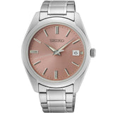 Seiko Analog Quartz Silver Stainless Steel Strap Women Watch SUR529P1