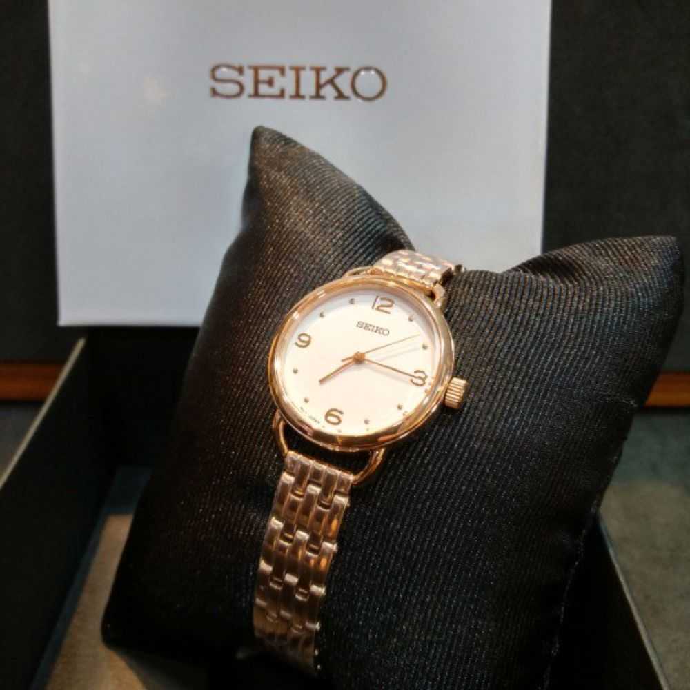 SEIKO GENERAL SUR672P1 QUARTZ STAINLESS STEEL ROSE GOLD WOMEN'S WATCH - H2 Hub Watches