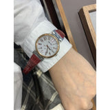 SEIKO LUKIA SUT336J1 SOLAR RED LEATHER WOMEN'S WATCH