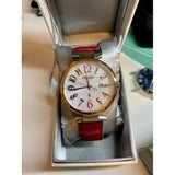 SEIKO LUKIA SUT336J1 SOLAR RED LEATHER WOMEN'S WATCH
