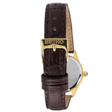 SEIKO SWR072P1 GOLD CASE BROWN LEATHER WOMEN'S WATCH