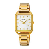 SEIKO QUARTZ ANALOG WHITE DIAL GOLD STAINLESS STEEL WOMEN'S WATCH SWR078P1