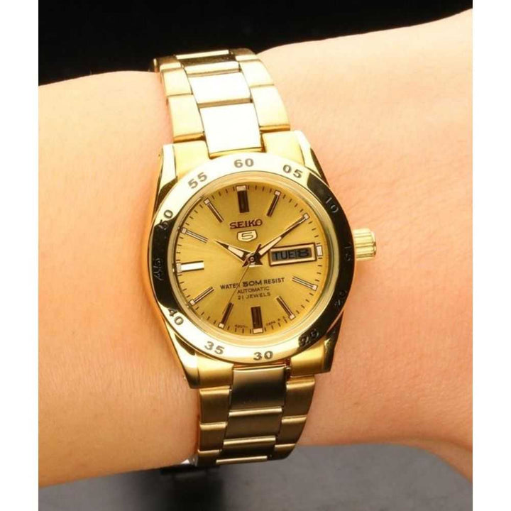 SEIKO 5 SYMG44K1 AUTOMATIC STAINLESS STEEL WOMEN'S GOLD WATCH - H2 Hub Watches