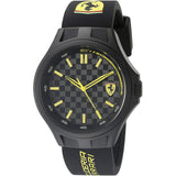 FERRARI SCUDERIA QUARTZ 0830286 PIT CREW BLACK AND YELLOW SILICON MEN'S WATCH