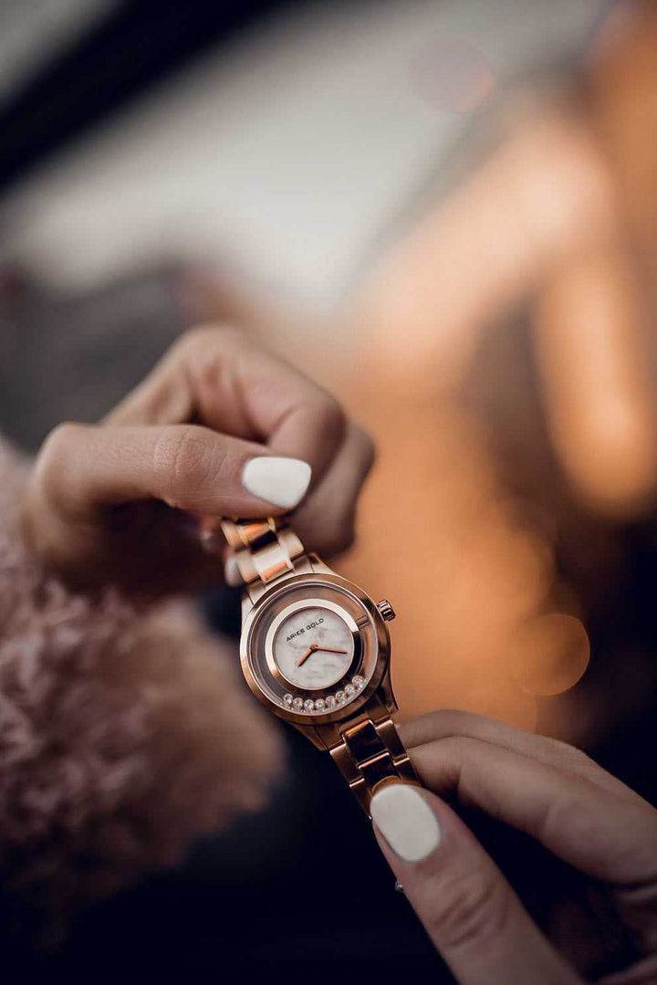 ARIES GOLD ENCHANT VERONA ROSE GOLD STAINLESS STEEL L 5021 RG-MB WOMEN'S WATCH - H2 Hub Watches