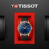 TISSOT T-CLASSIC T0636103604700 BLUE DIAL BROWN LEATHER MEN'S WATCH