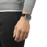 Tissot Chronograph Black Dial And Leather Strap Men Watch T1166171606200