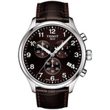 TISSOT T-SPORT XL T1166171629700 STAINLESS STEEL CHRONOGRAPH BROWN LEATHER MEN'S WATCH