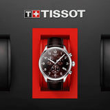 TISSOT T-SPORT XL T1166171629700 STAINLESS STEEL CHRONOGRAPH BROWN LEATHER MEN'S WATCH