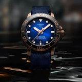 TISSOT T1204073704100 SEASTAR 1000 POWERMATIC 80 BLUE FABRIC STRAP MEN'S WATCH