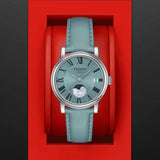 Tissot Light Blue Dial And Leather Strap Women Watch T1222231635300