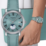 Tissot Light Blue Dial And Leather Strap Women Watch T1222231635300