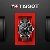 TISSOT SUPERSPORT T1256101605100 BROWN LEATHER MEN WATCH