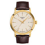Tissot Classic Ivory Dial Brown Leather Strap Unisex Watch T1294103626100