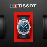 TISSOT PRX POWERMATIC T1374071604100 BLUE LEATHER MEN WATCH