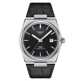 TISSOT PRX POWERMATIC T1374071605100 BLACK LEATHER MEN WATCH