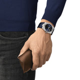 TISSOT PRX T1374101604100 BLUE LEATHER MEN WATCH