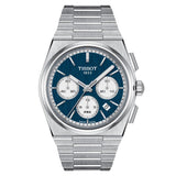Tissot PRX Chronograph Blue Dial Silver Stainless Steel Strap Men Watch T1374271104100