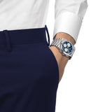 Tissot PRX Chronograph Blue Dial Silver Stainless Steel Strap Men Watch T1374271104100
