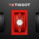 Tissot Lovely Silver Dial Red Leather Strap Women Watch T1400091611100
