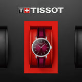 Tissot Everytime Red Dial And Leather Strap Women Watch T1432101733100
