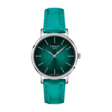Tissot Everytime Turquoise Leather Strap Women Watch T1432101709100