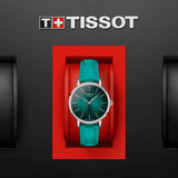 Tissot Everytime Turquoise Leather Strap Women Watch T1432101709100