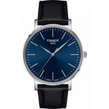 Tissot Everytime Blue Dial And Black Leather Strap Men Watch T1434101604100