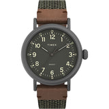 TIMEX TW2U89700 FABRIC & LEATHER STRAP MEN'S WATCH