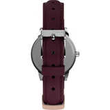 Timex Indiglo White Dial With Burgundy Leather Strap Women Watch TW2U96300