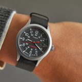 Timex Indiglo Expedition Sierra Black Leather Strap Men Watch TW2V07500