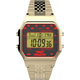Timex Space Invaders Digital Gold Stainless Steel Strap Men Watch TW2V30100