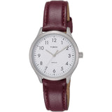 Timex Easy Reader White Dial Leather Strap Women Watch TW2V36100