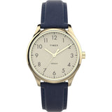 Timex Easy Reader White Dial Blue Leather Strap Women Watch TW2V36200