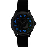 Timex Montre Femme Blue Dial Black Leather Strap Women Watch TW2V49200