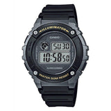 CASIO DIGITAL W-216H-1BVDF-P BLACK RESIN STRAP MEN WATCH