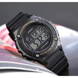 CASIO DIGITAL W-216H-1BVDF-P BLACK RESIN STRAP MEN WATCH