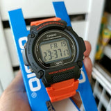 Casio Digital Illuminator Orange Resin Strap Men Watch W-219H-4AVDF-P