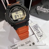 Casio Digital Illuminator Orange Resin Strap Men Watch W-219H-4AVDF-P