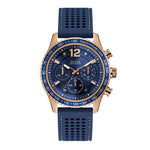 GUESS FLEET ROSE GOLD STAINLESS STEEL W0971G3 BLUE SILICONE STRAP MEN'S WATCH - H2 Hub Watches