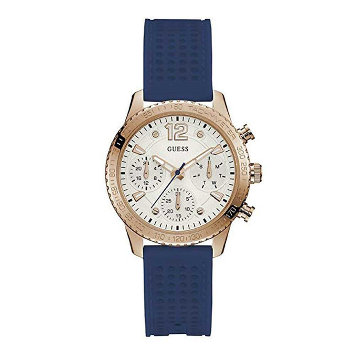 GUESS ICONIC ROSE GOLD STAINLESS STEEL W1025L4 SILICONE STRAP WOMEN'S WATCH - H2 Hub Watches