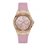 GUESS LIMELIGHT ROSE GOLD STAINLESS STEEL W1053L3 PINK SILICONE STRAP WOMEN'S WATCH - H2 Hub Watches