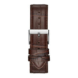 GUESS CAMBRIDGE SILVER STAINLESS STEEL W1075G4 BROWN LEATHER STRAP MEN'S WATCH - H2 Hub Watches