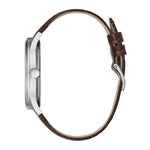 GUESS CAMBRIDGE SILVER STAINLESS STEEL W1075G4 BROWN LEATHER STRAP MEN'S WATCH - H2 Hub Watches