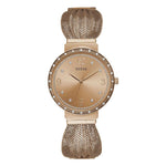 GUESS CHIFFON ROSE GOLD STAINLESS STEEL W1083L3 MESH STRAP WOMEN'S WATCH - H2 Hub Watches