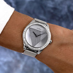 GUESS TRI GLITZ SILVER STAINLESS STEEL W1142L1 MESH STRAP WOMEN'S WATCH - H2 Hub Watches
