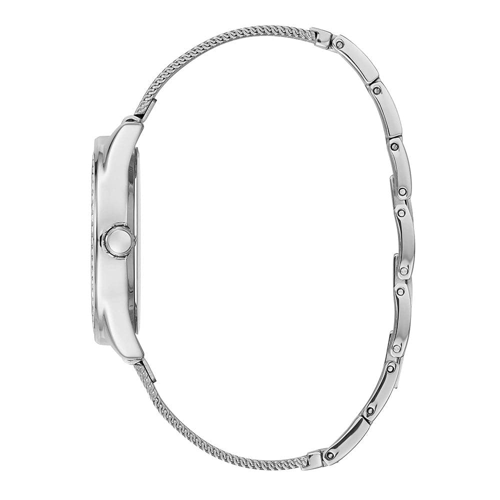 GUESS TRI GLITZ SILVER STAINLESS STEEL W1142L1 MESH STRAP WOMEN'S WATCH - H2 Hub Watches