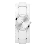 GUESS CHELSEA SILVER STAINLESS STEEL W1151L1 WHITE LEATHER STRAP WOMEN'S WATCH - H2 Hub Watches