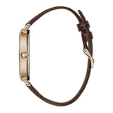 GUESS GRACE ROSE GOLD STAINLESS STEEL W1153L2 BROWN LEATHER STRAP WOMEN'S WATCH - H2 Hub Watches