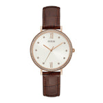 GUESS GRACE ROSE GOLD STAINLESS STEEL W1153L2 BROWN LEATHER STRAP WOMEN'S WATCH - H2 Hub Watches